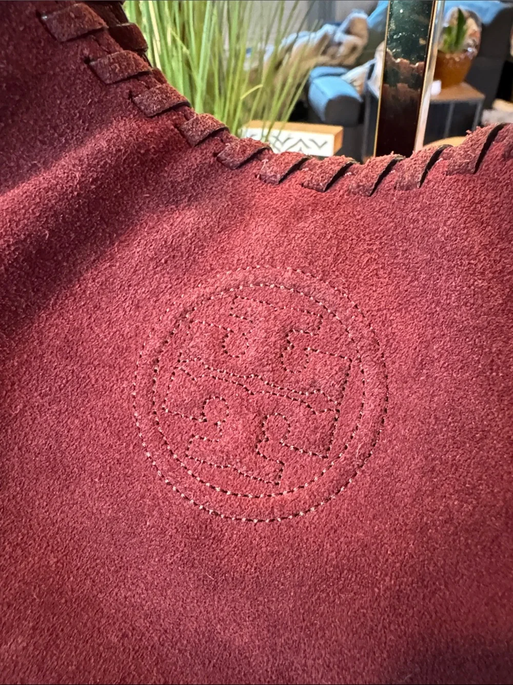 Tory Burch Merlot Suede Hobo Bag